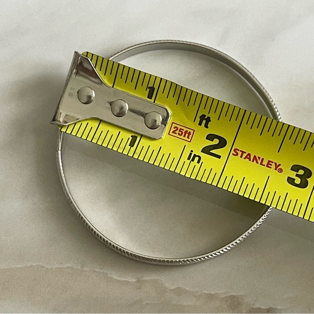 Vintage Sterling Wells Silver Basic Bangle Bracelet - Picture 5 of 5